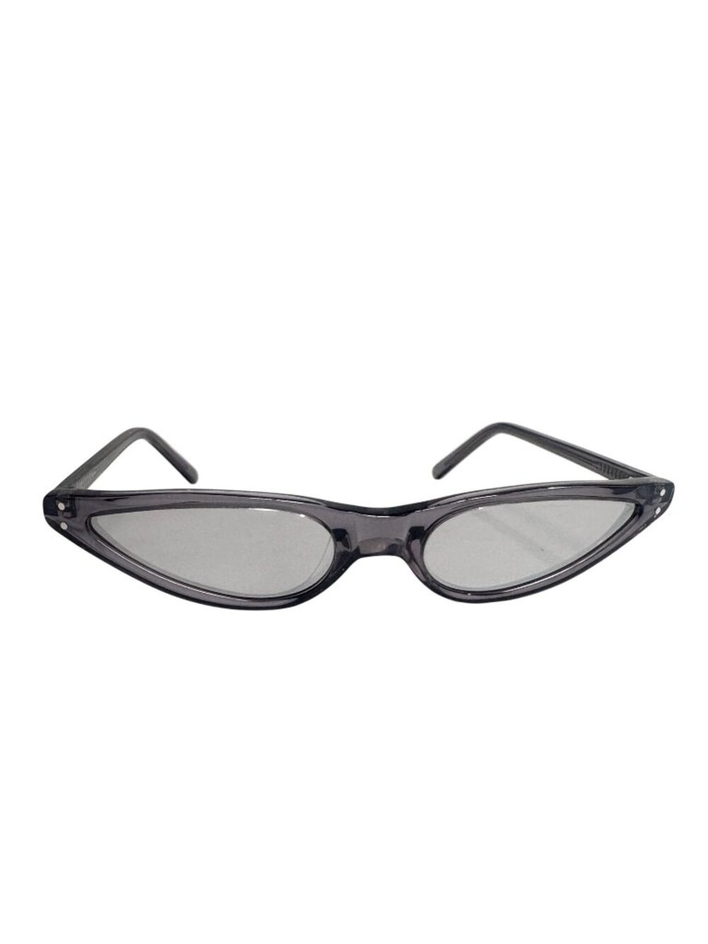 George Keburia Gray Cat Eye Sunglasses With Mirrored Silver Lens
